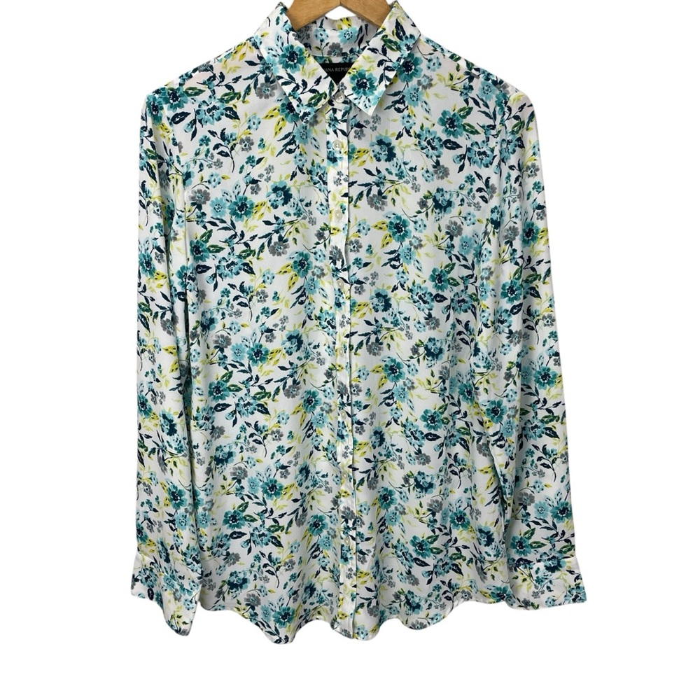 Banana Republic Womens Floral Print Classic Button Front Blouse Size M